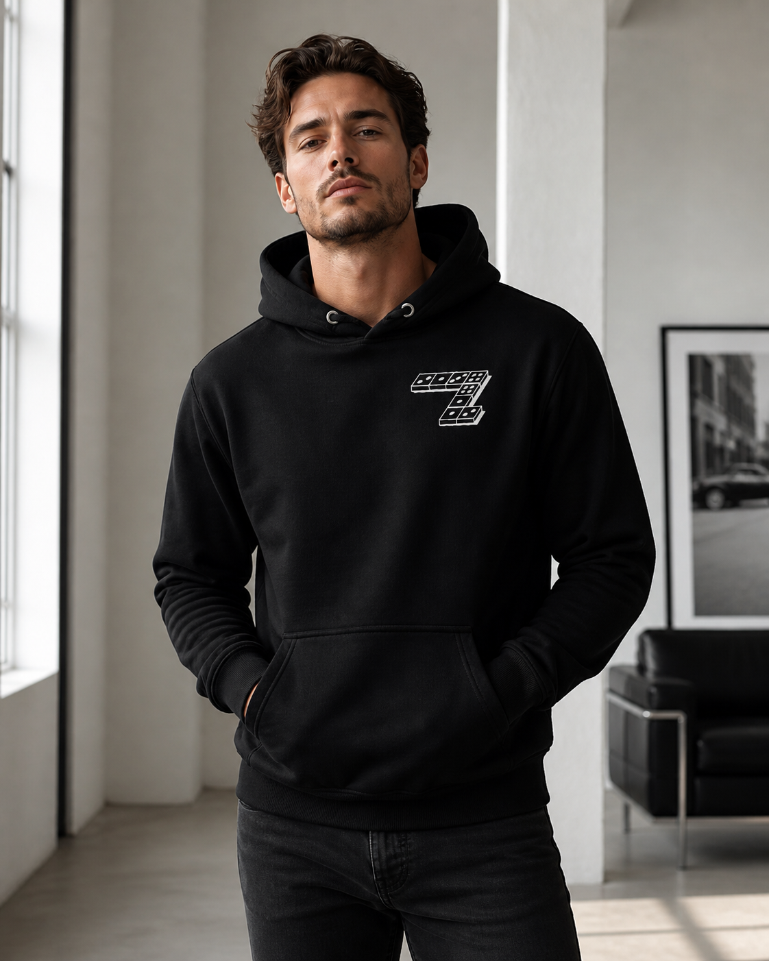 Domino Design Unisex Hoodie – Pixel + Press - Hoodies