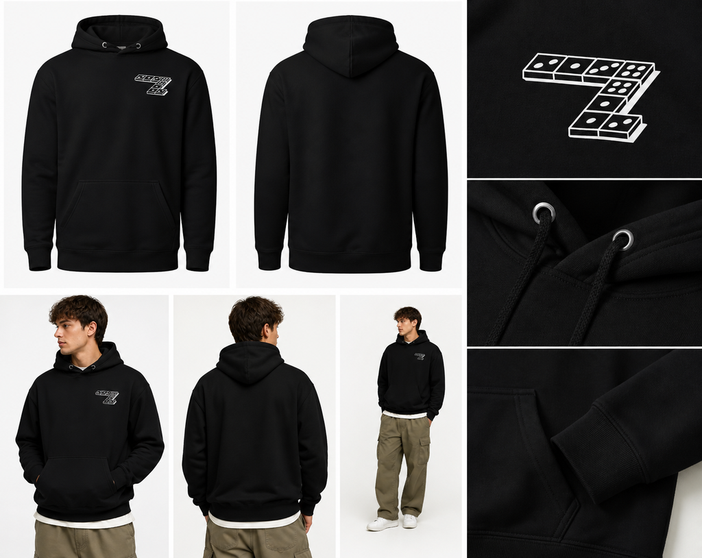 Domino Design Unisex Hoodie – Pixel + Press - Hoodies