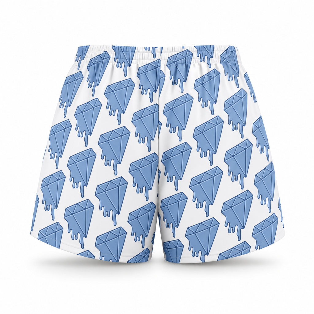 Dripping Diamond Print Unisex Athletic Shorts - Shorts