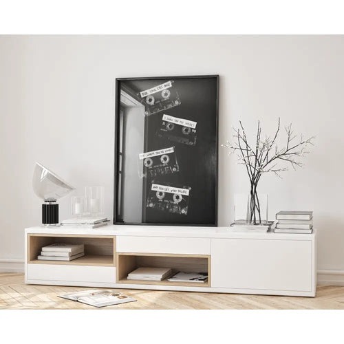’For Your Eyes Only’ Cassette Tape Monochrome Art Print – Instant Download - Digital Download