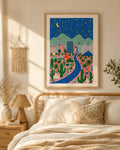 Whimsical Las Vegas Skyline Print, Retro Desert City Wall Art (Digital Download)