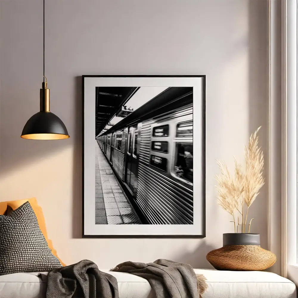 NYC Subway Train in Motion – Digital Art Print - Digital Download