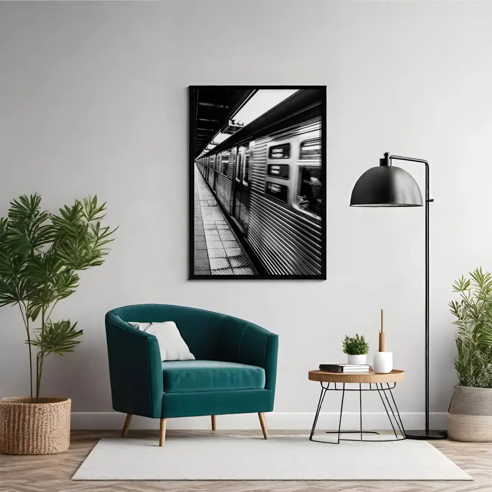 NYC Subway Train in Motion – Digital Art Print - Digital Download