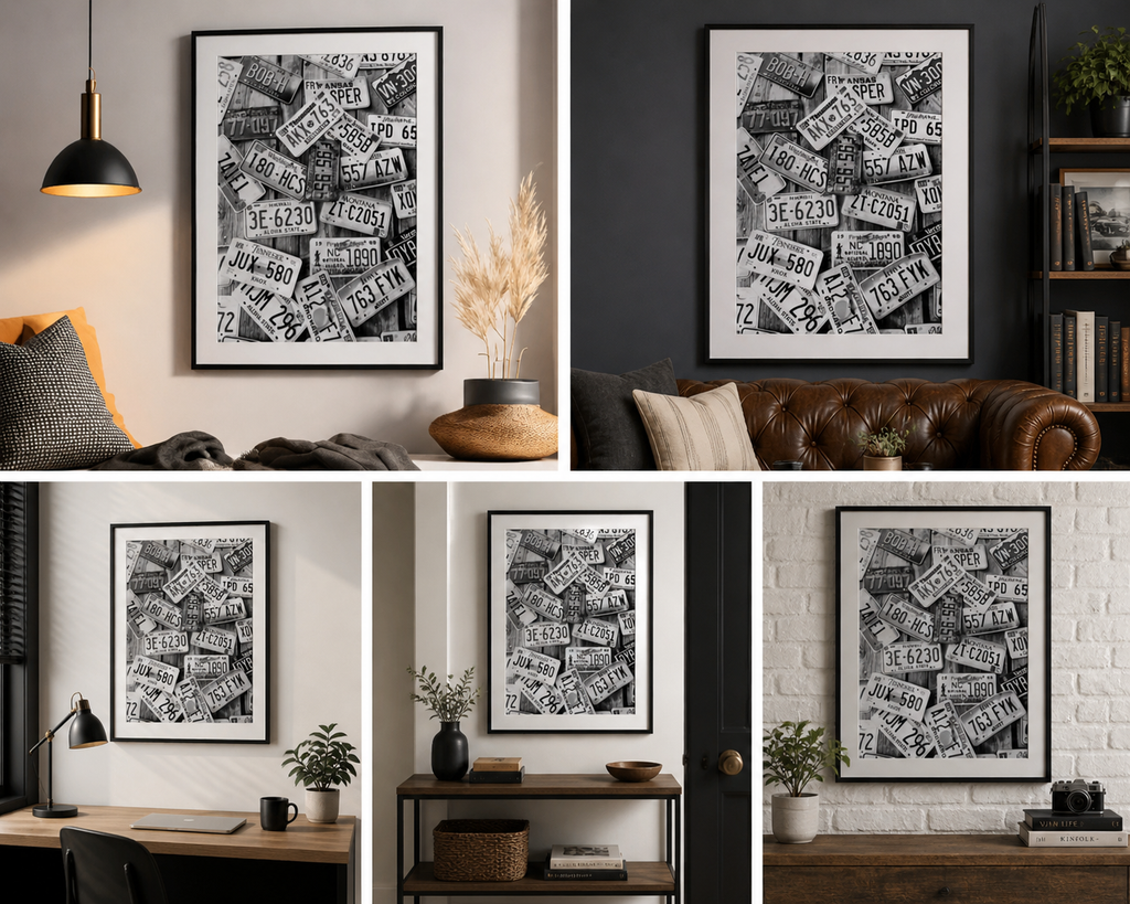 Vintage American License Plates – Digital Art Print - Instant Download - Digital Download